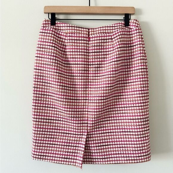 Halogen Woven Texture Pencil Skirt in Pink Gold Multi Size 8 - Picture 4 of 6